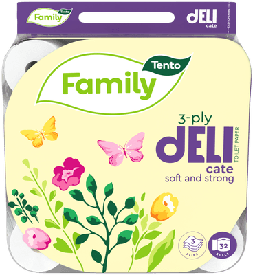 Tento Delicate Toaletní papír 3vrstvý, 32 rolí