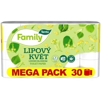 Tento Lipový květ Toaletní papír 3vrstvý, 30 rolí