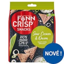 Finn Crisp Celozrnný žitný snack s příchutí zakysaná smetana a cibule 150g