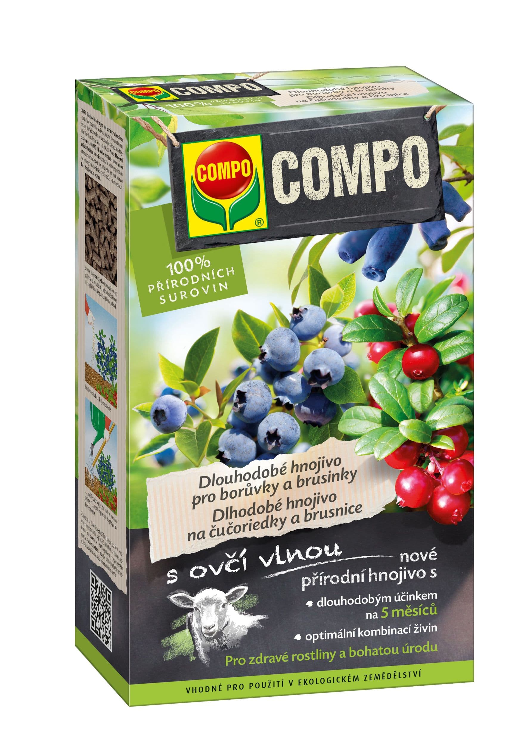 Compo Dlouhodobé hnojivo pro borůvky s ovčí vlnou 750 g