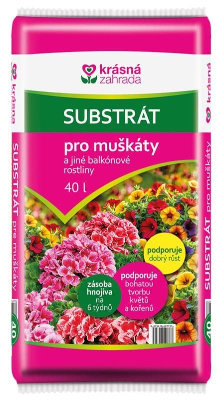 Krásná zahrada Substrát pro muškáty a jiné balkónové rostliny 40 l