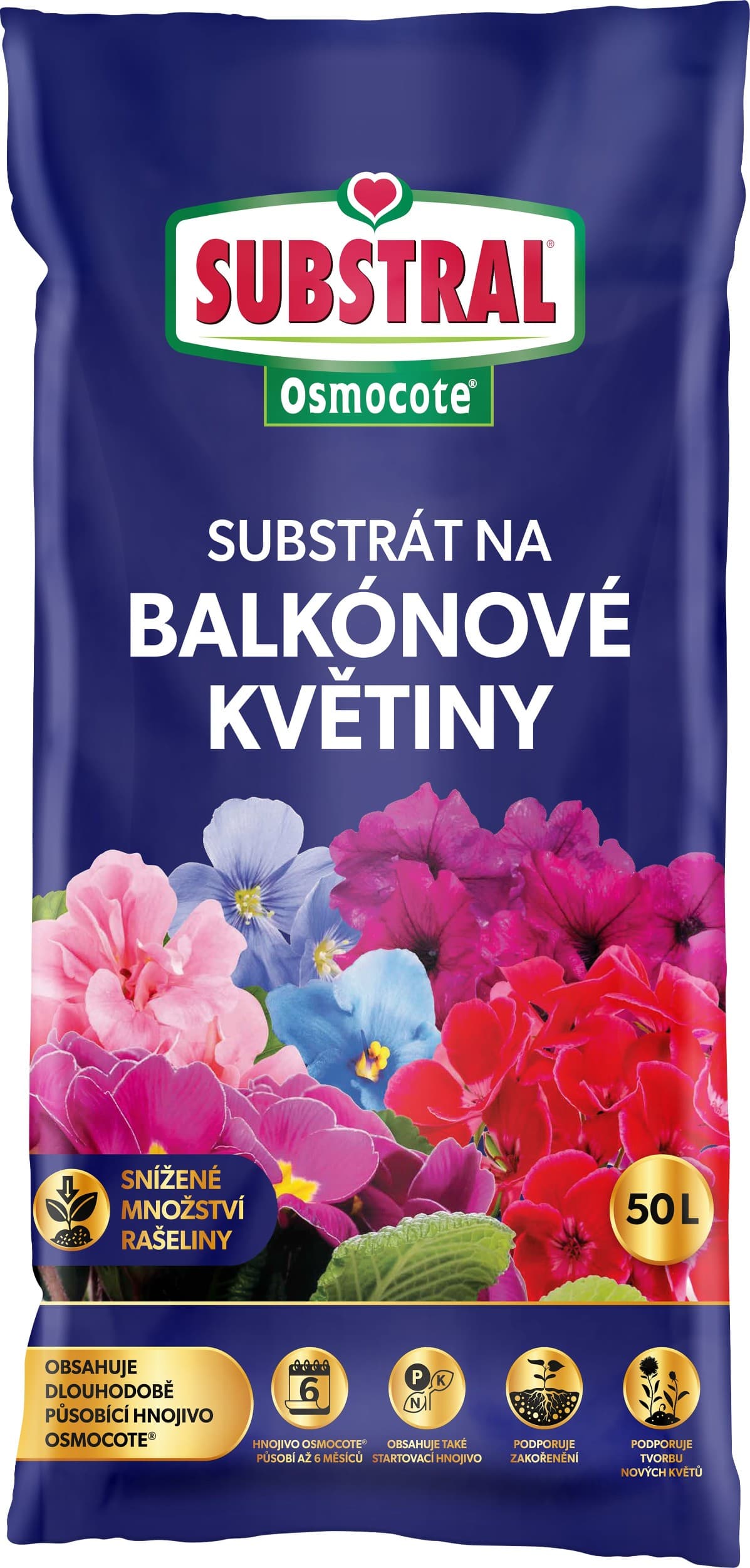 Substral Substrát s hnojivem Osmocote univerzální 50l
