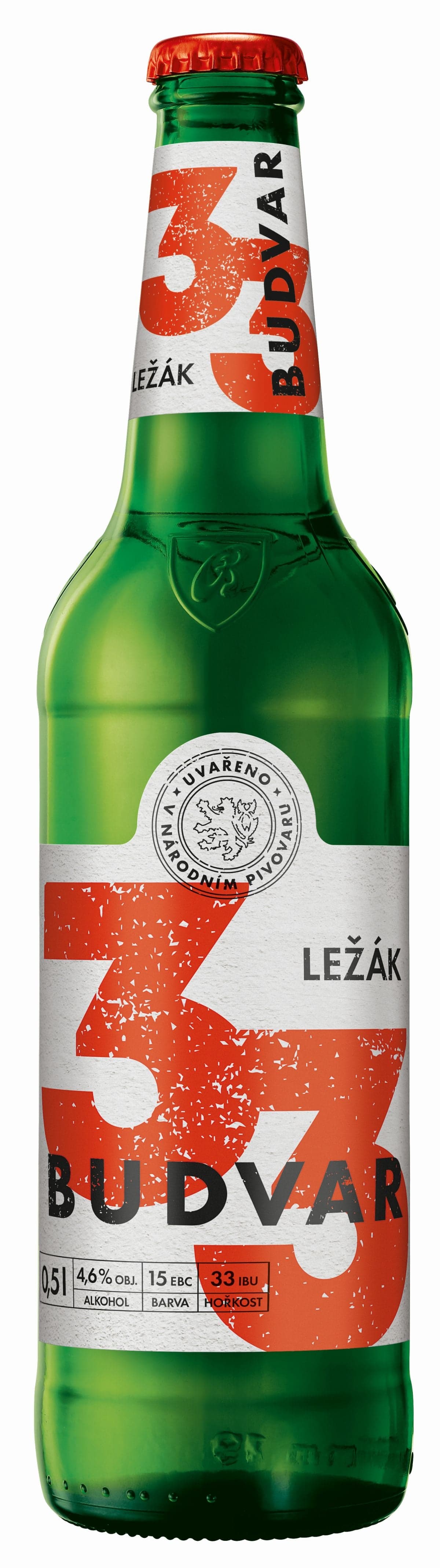 BUDVAR 33 světlý ležák sklo