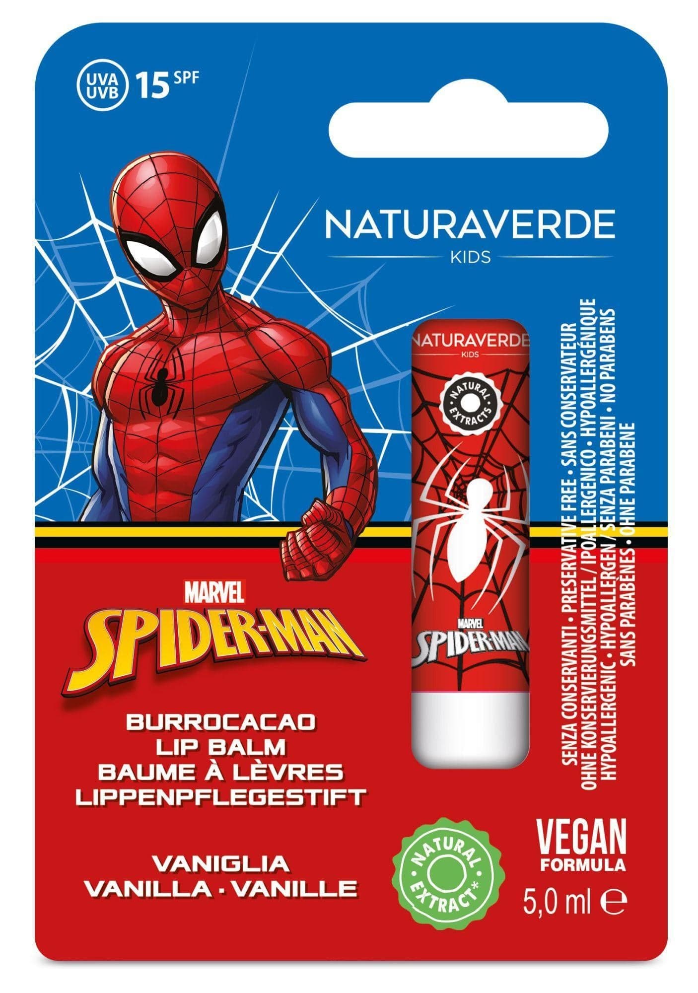 Naturaverde Spider-Man vanilkový balzám na rty