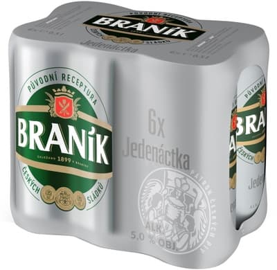 Braník Jedenáctka, světlý ležák, plech multipack 6 x 0,5l