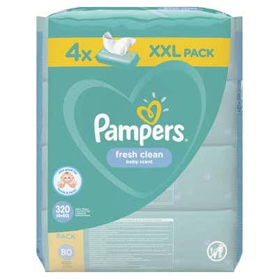 Pampers Wipes Fresh Clean XXL, 4x 80 ks