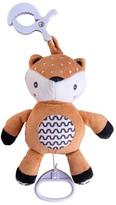 Teddies Srneček babyted natahovací hrací strojek plyš, 30 cm, závěs na postýlku