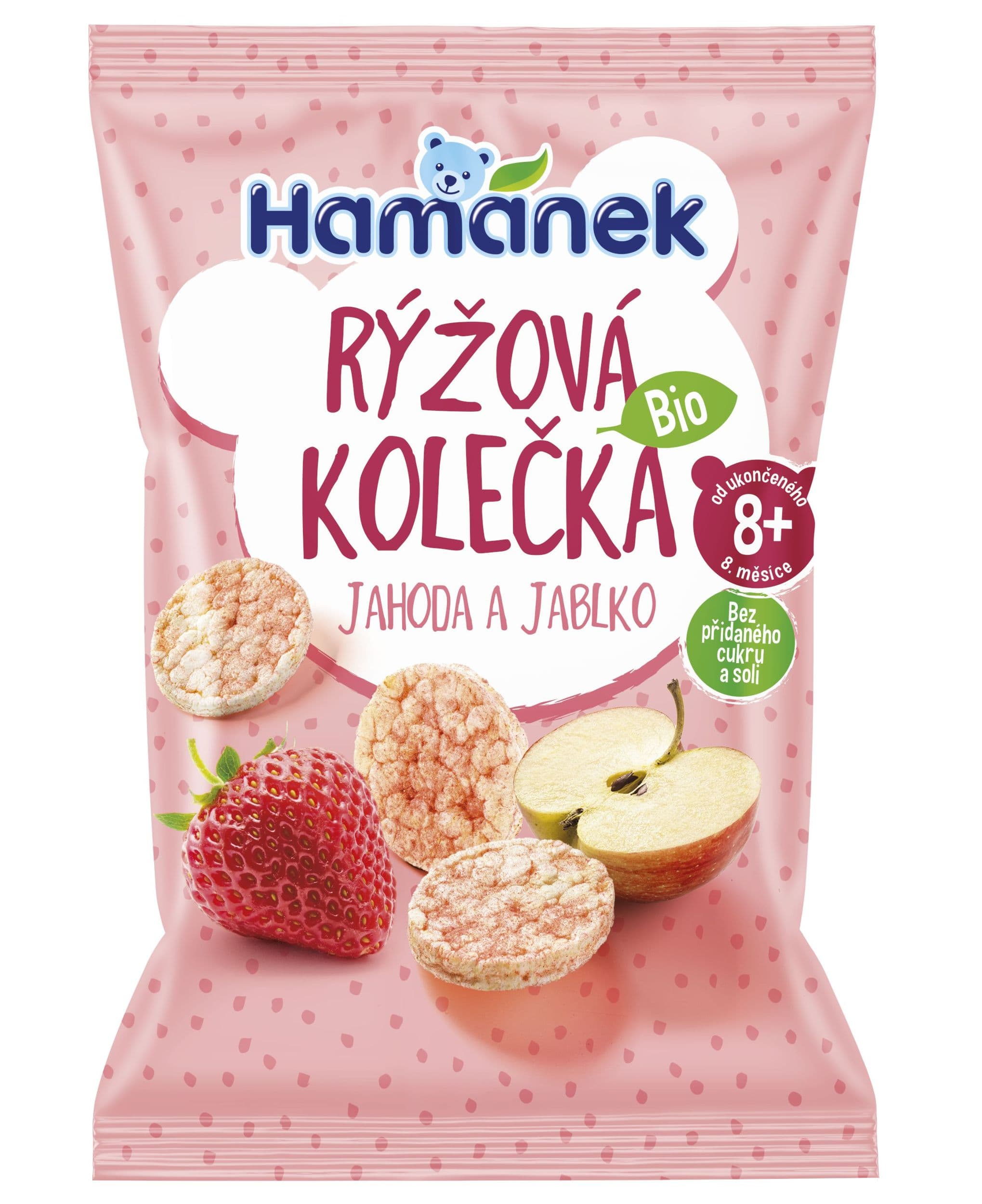 Hamánek Rýžová kolečka BIO Jahoda&Jablko 8m+ 35g