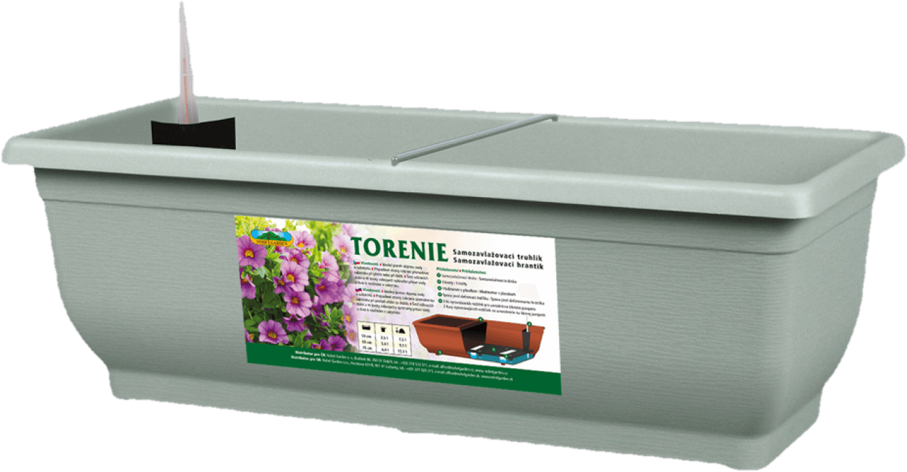 Truhlík TORENIE MODERN samozavlažovací plastový matný 50cm