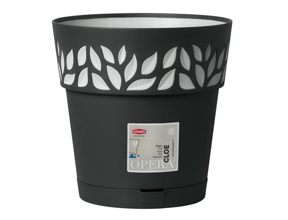Obal na květník Cloe samozavlažovací plast antracit d25x25cm 1 ks