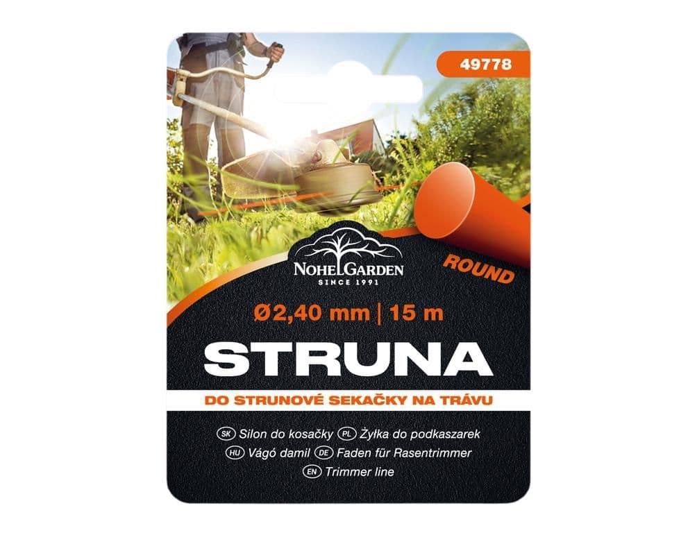 Struna do sekačky kulatá 2,4mmx15m