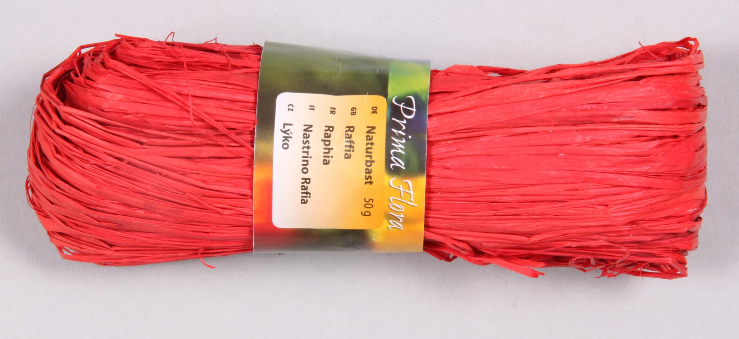 Lýko RAFFIA provaz červené 50g