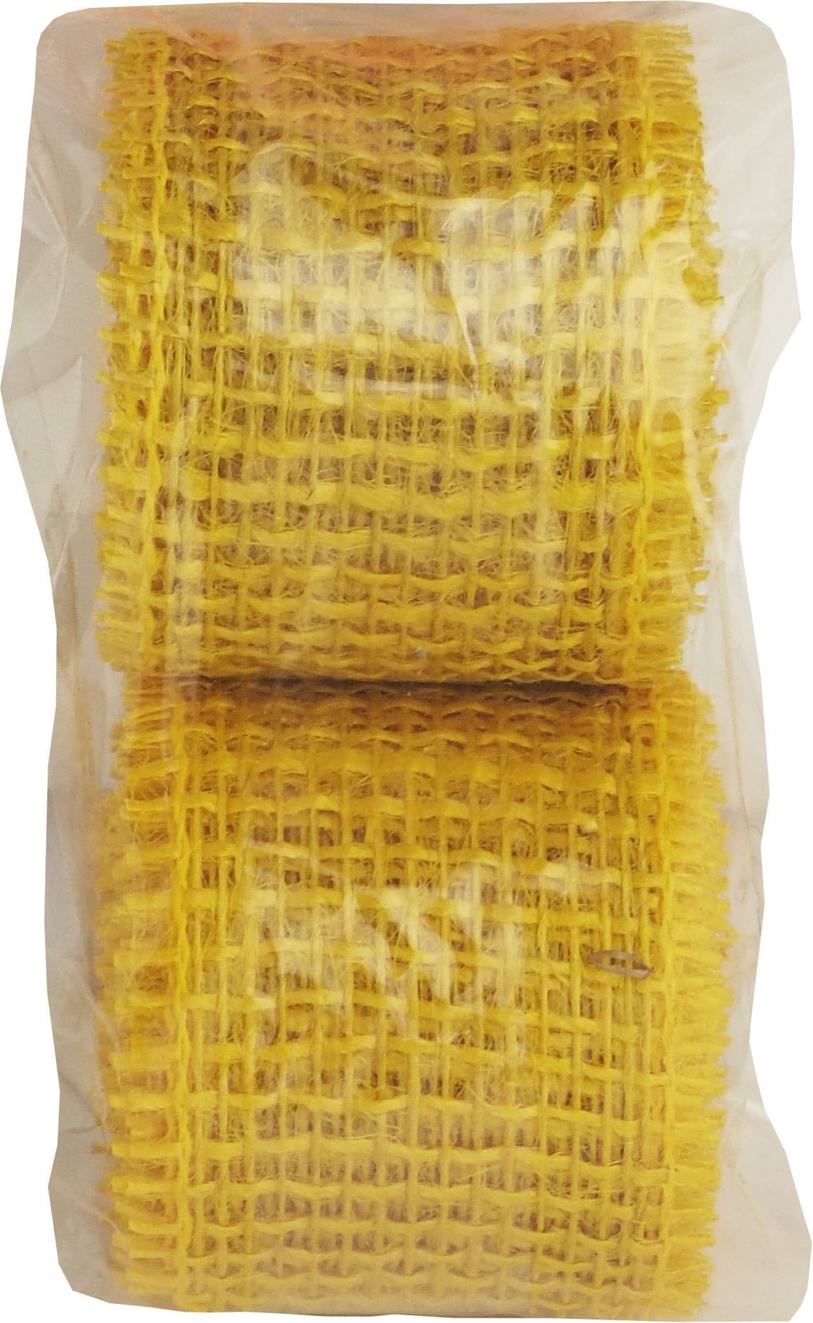 Stuha jutová 4 cm x 3 m - žlutá