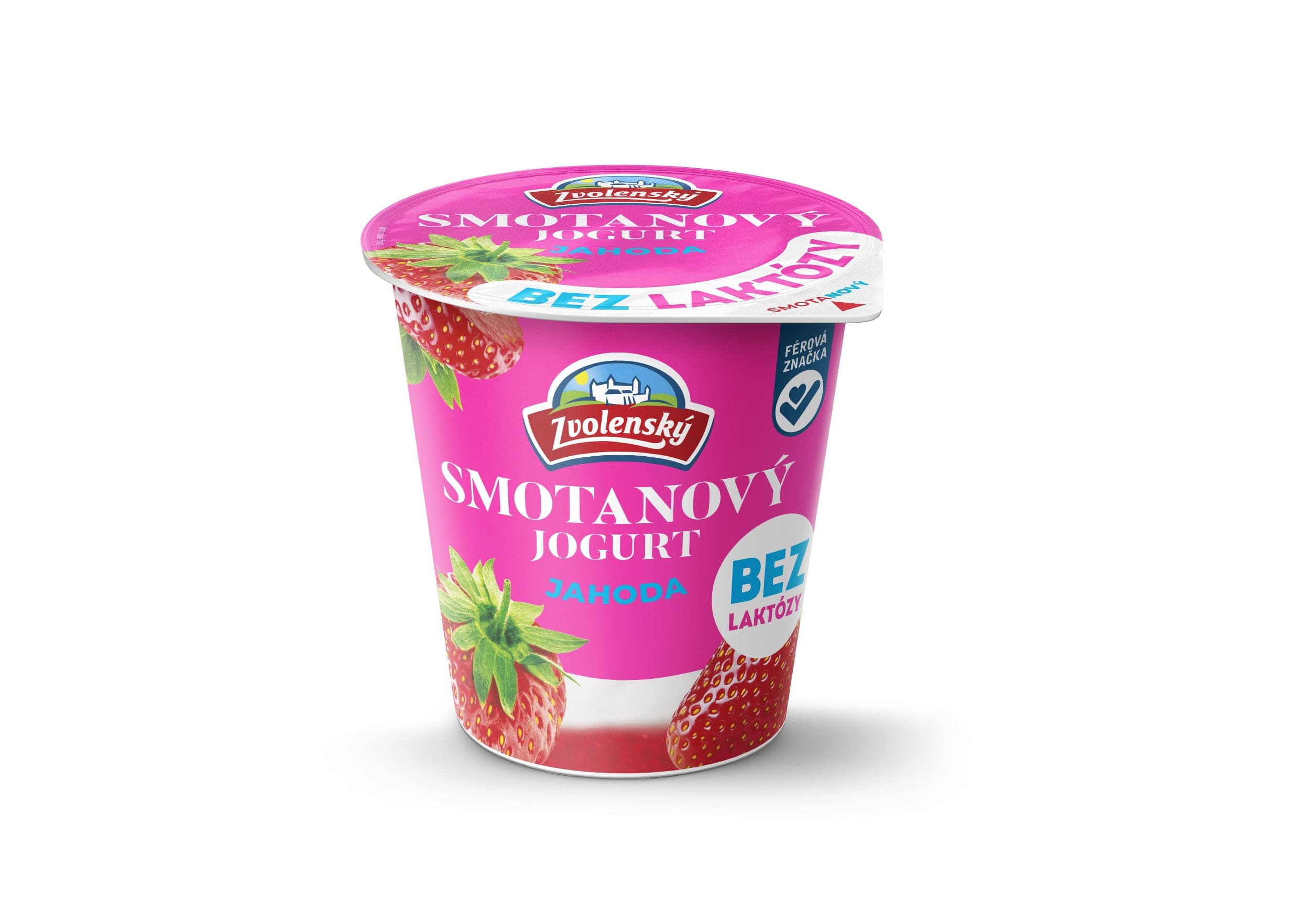 Zvolenský smetanový jogurt bez laktózy jahoda 145g
