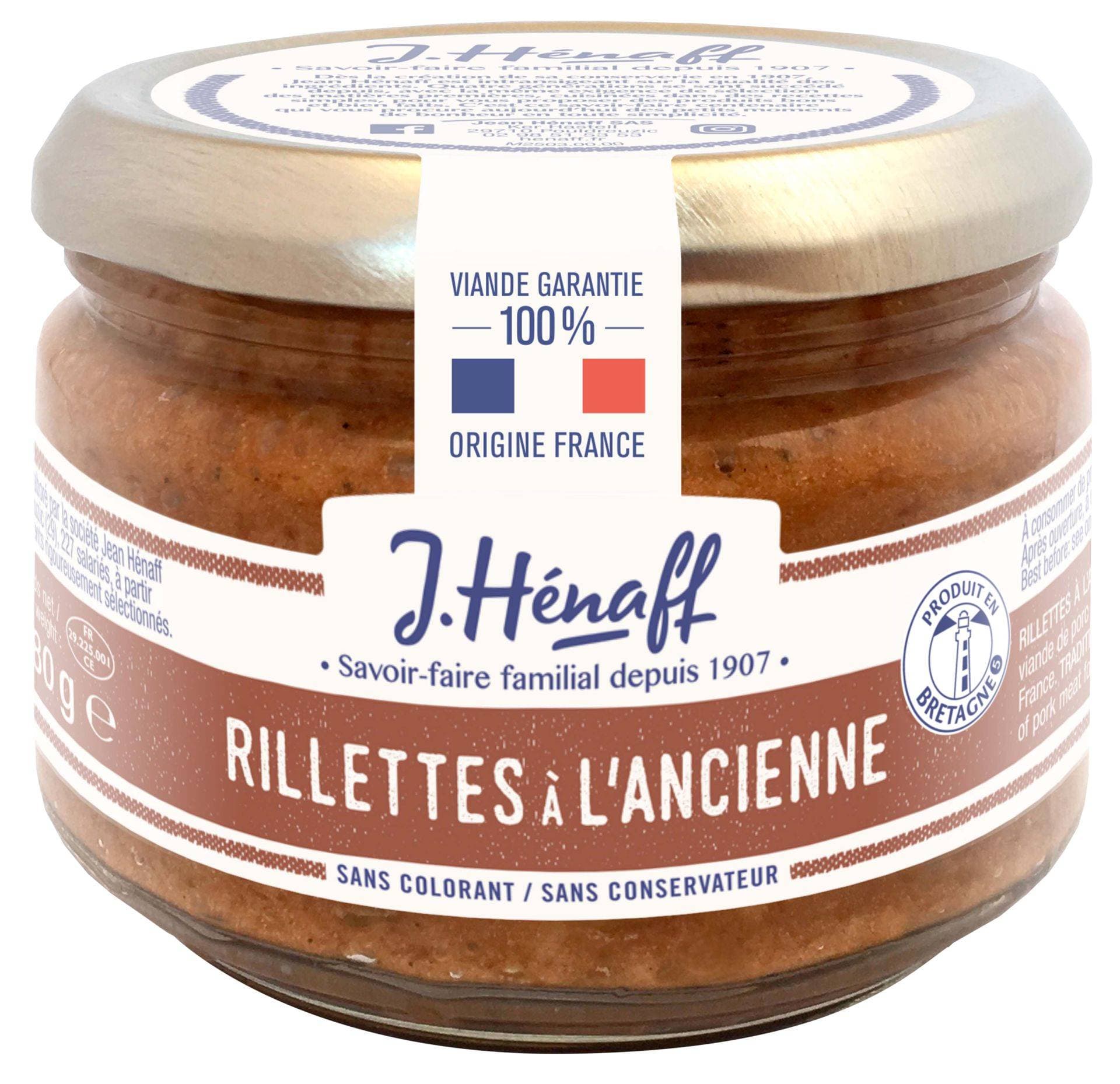 J. Hénaff Traditional pork rillettes, Tradiční vepřová pomazánka 180g