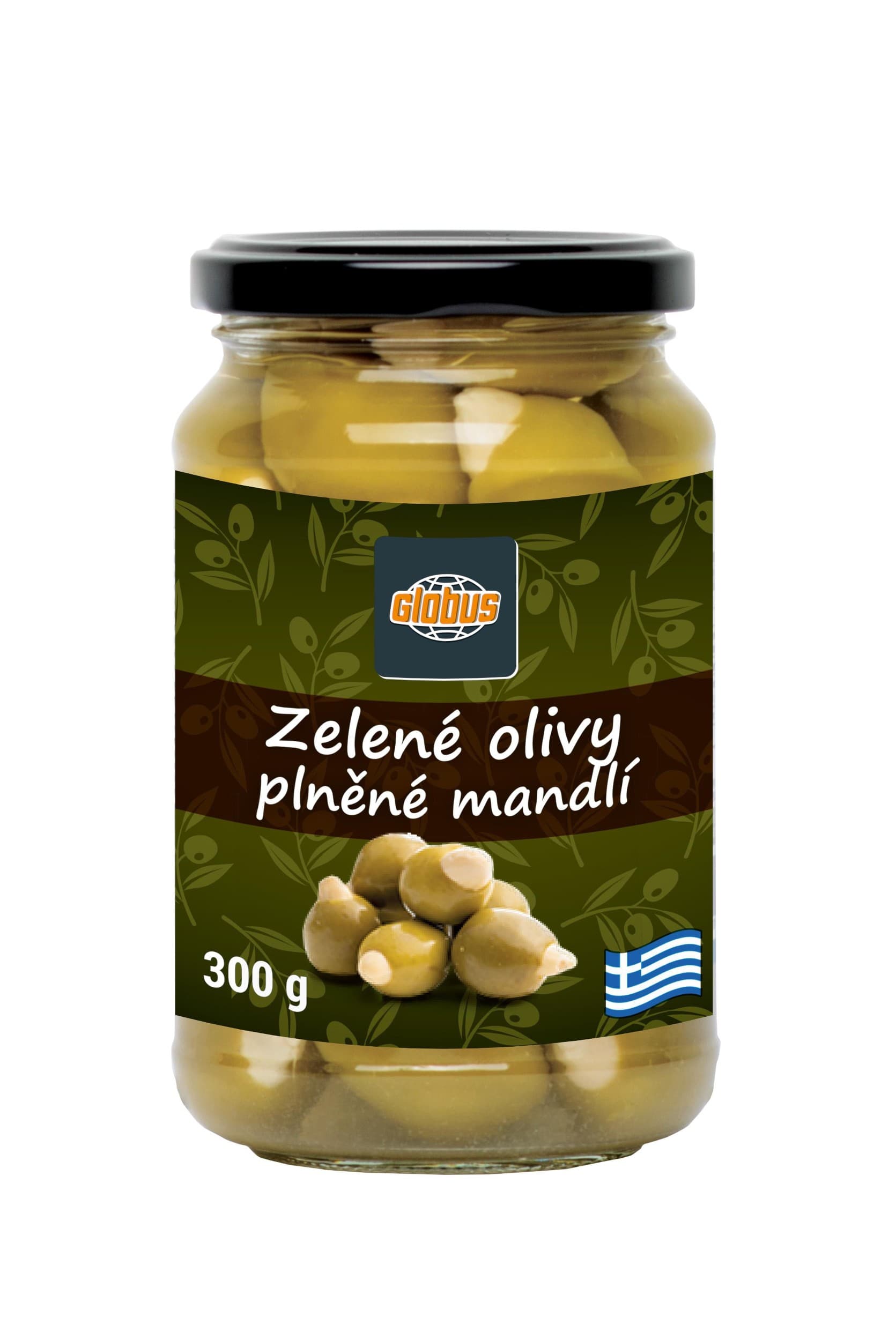 Zelené olivy plněné mandlí 300g