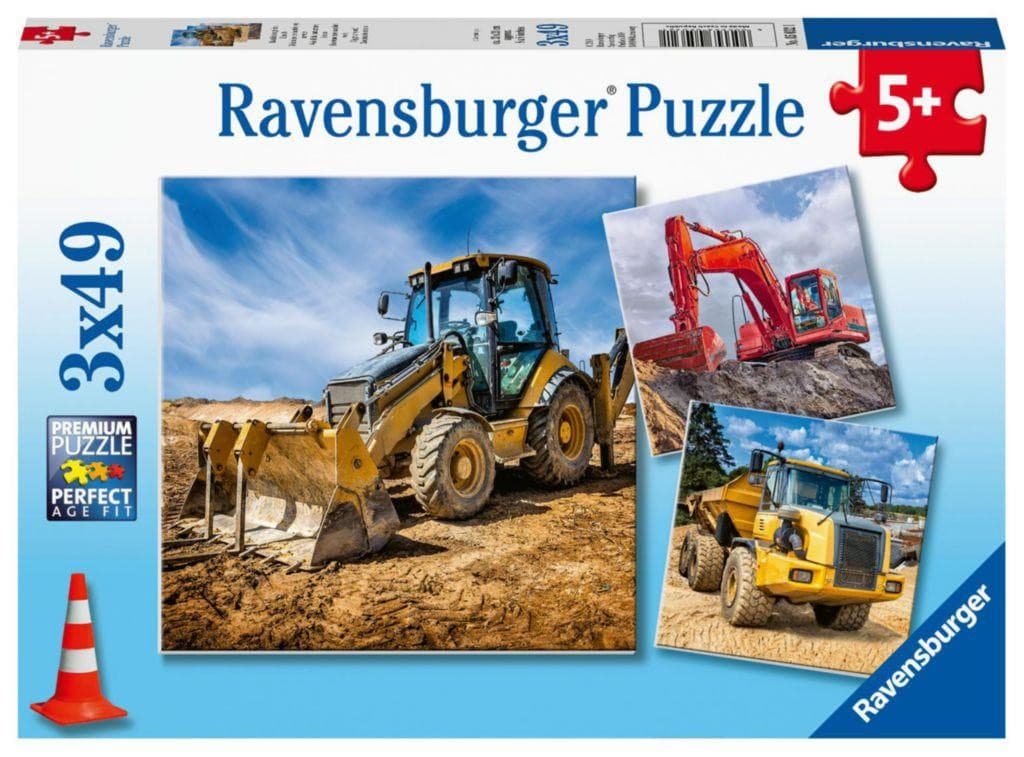 Ravensburger Puzzle 050321 Bagr při práci 3x49 dílků