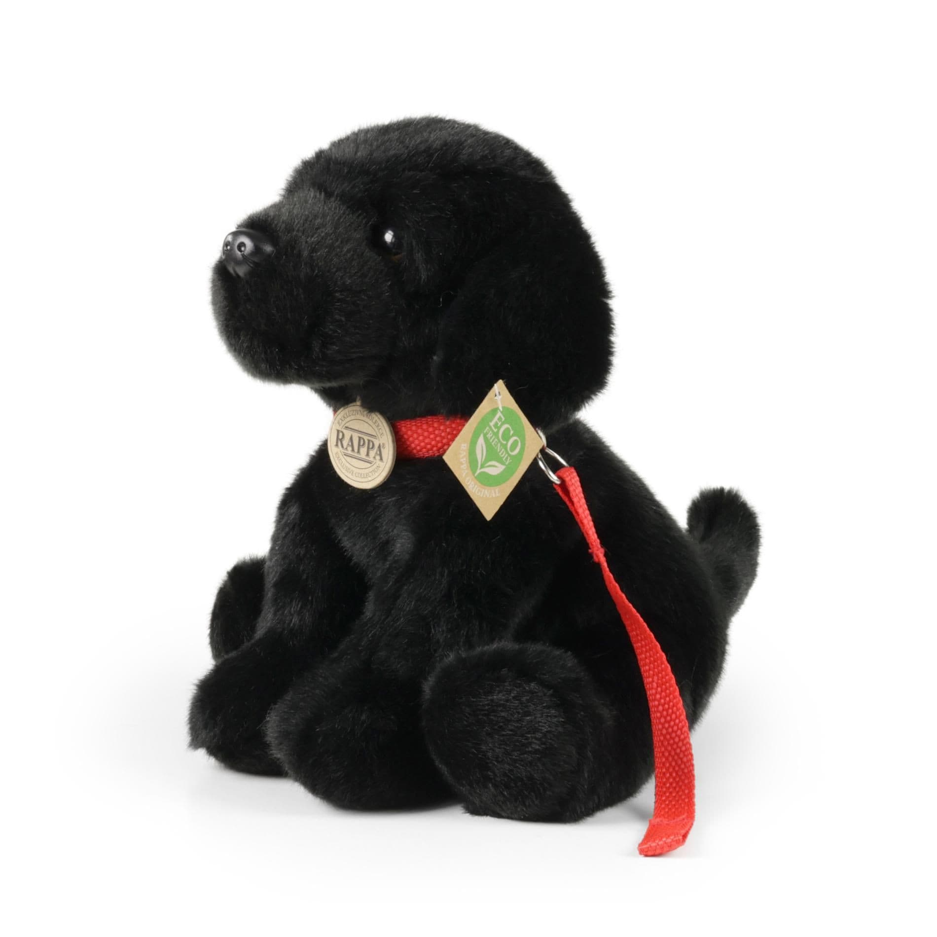 Rappa Plyšový labrador černý s vodítkem 28 cm ECO-Friendly