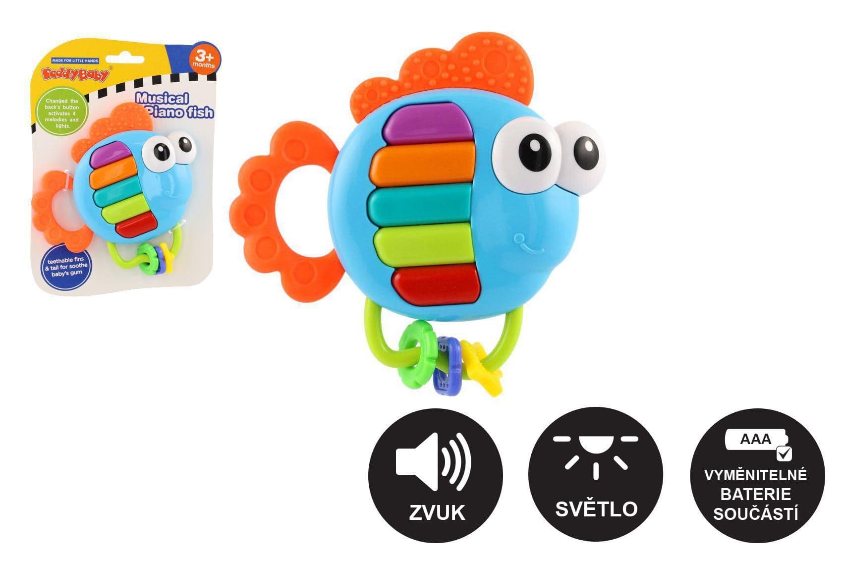 Teddies Chrastítko ryba piánko