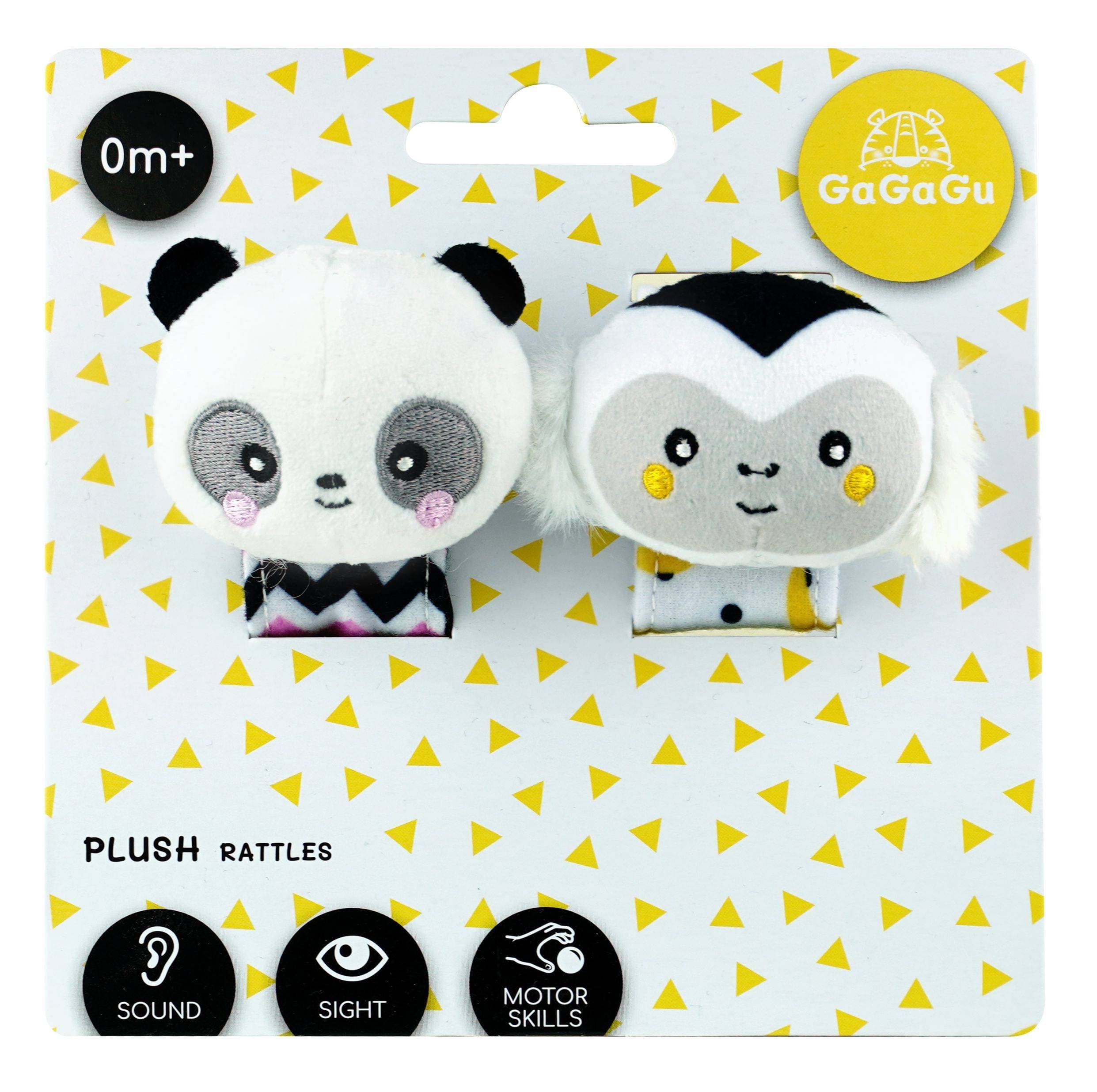 GaGaGu Plyšové chrastítko na ruku Opice, Panda