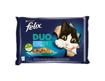 Felix Fantastic DUO kapsičky pro kočky treska a losos, losos a sardinky, sleď a pstruh, pstruh a makrela 4 x 85 g