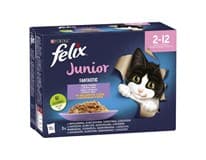 Felix Fantastic Junior kapsičky pro koťata hovězí, kuře, sardinky, losos v želé 12 x 85 g