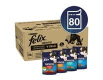 Felix Fantastic kapsičky pro kočky hovězí,kuře,tuňák,treska v želé 80 x 85 g