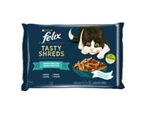 Felix Tasty Shreds kapsičky pro kočky losos, tuňák ve šťávě 4 x 80 g