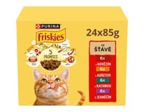 Friskies kapsičky pro kočky kuře, hovězí, jehněčí, kachna ve šťávě 24 x 85 g