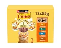 Friskies kapsičky pro kočky kuře, kachna, losos, krůta ve šťávě 12 x 85 g