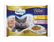 PreVital Kapsička kuřecí-krůtí pro kočky 4 x 85 g