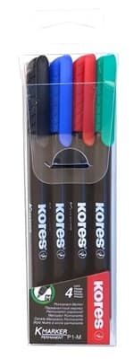 Kores K-MARKER Permanentní popisovač, tenký hrot M, mix 4 barev