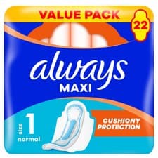 Always Maxi Normal Hygienické Vložky (Velikost 1) S Křidélky 22 Vložky