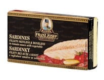 FRANZ JOSEF KAISER Sardinky filety v rajčatové omáčce se zeleninou 90 g