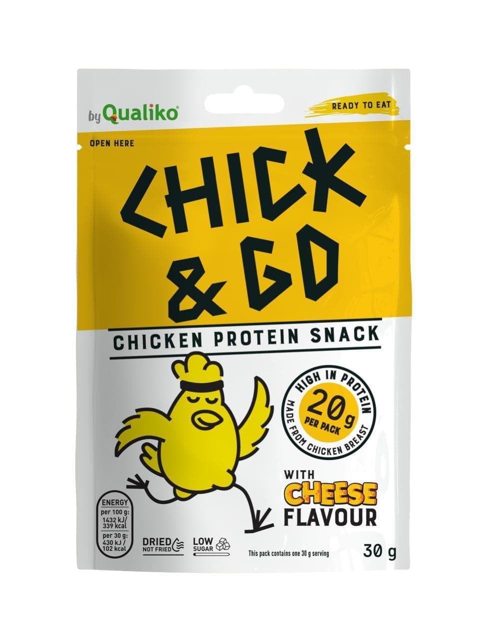 Chick&Go Sušené plátky z kuřecího masa se sýrovou příchutí