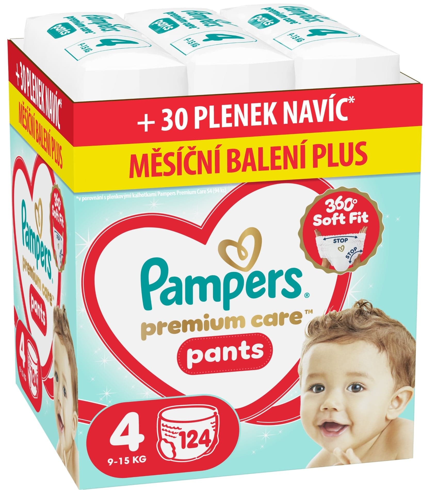Pampers Pants Premium Care plenkové kalhotky 4 (9–15 kg)