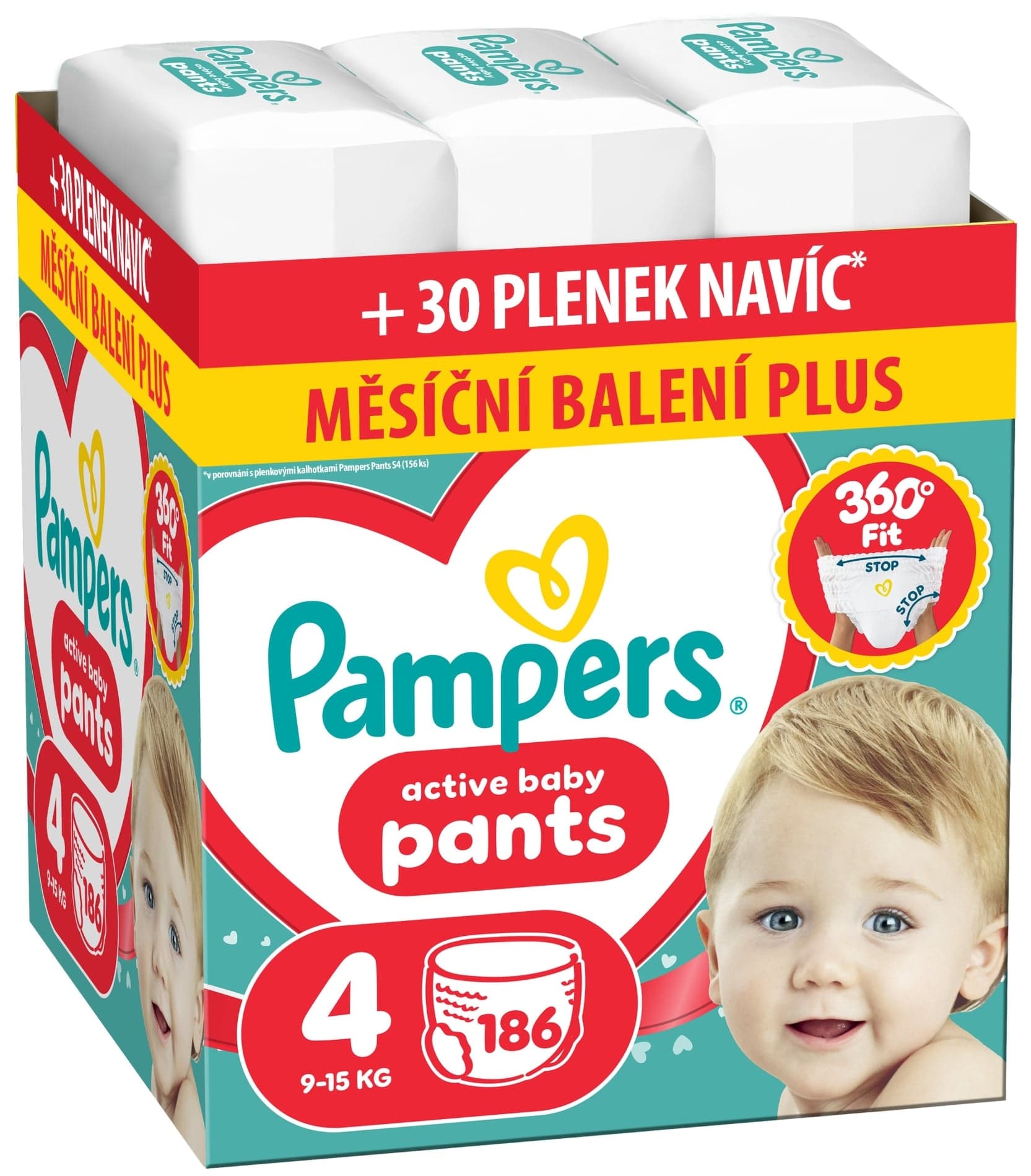 Pampers Active Baby plenkové kalhotky 4 (9–15 kg)