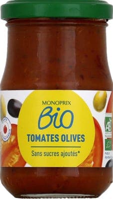 Monoprix BIO rajčatová omáčka s olivami