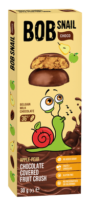 Šnek Bob v mléčné čokoládě jablko-hruška