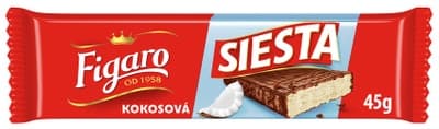 Figaro Siesta oplatka v mléčné čokoládě s náplní s kokosovou příchutí