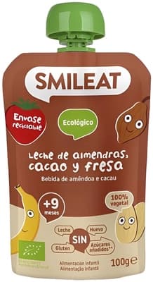 Smileat BIO Kapsička mandlové mléko, banán, jahoda a kakao