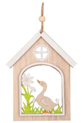 Anděl Přerov Domeček s husou na zavěšení, 14 cm