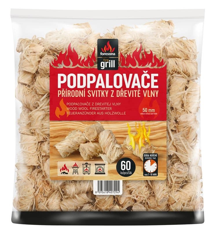 FireGrill - Podpalovače z dřevité vlny 60 ks