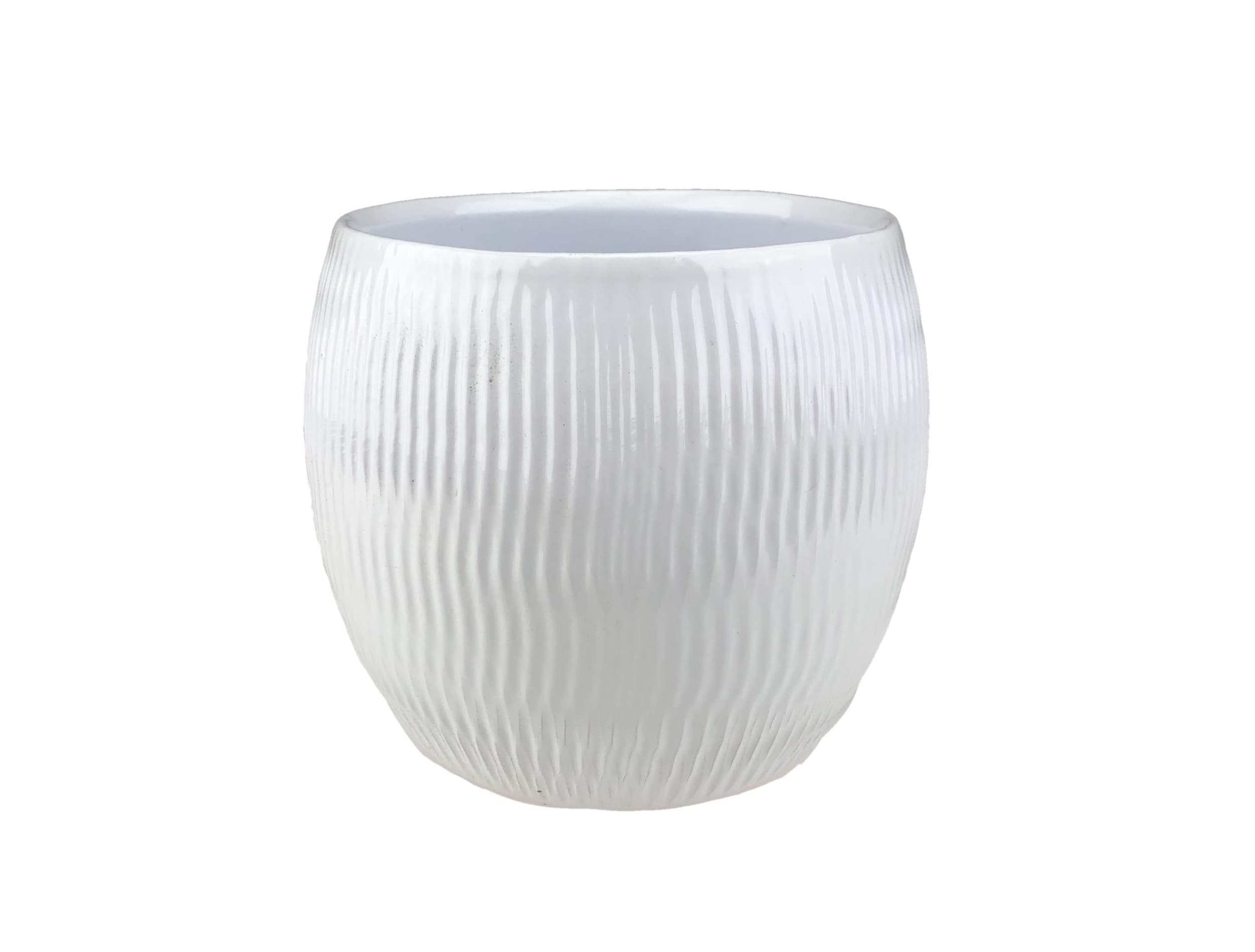 Obal keramický PLISSEE pr.17 cm bílý