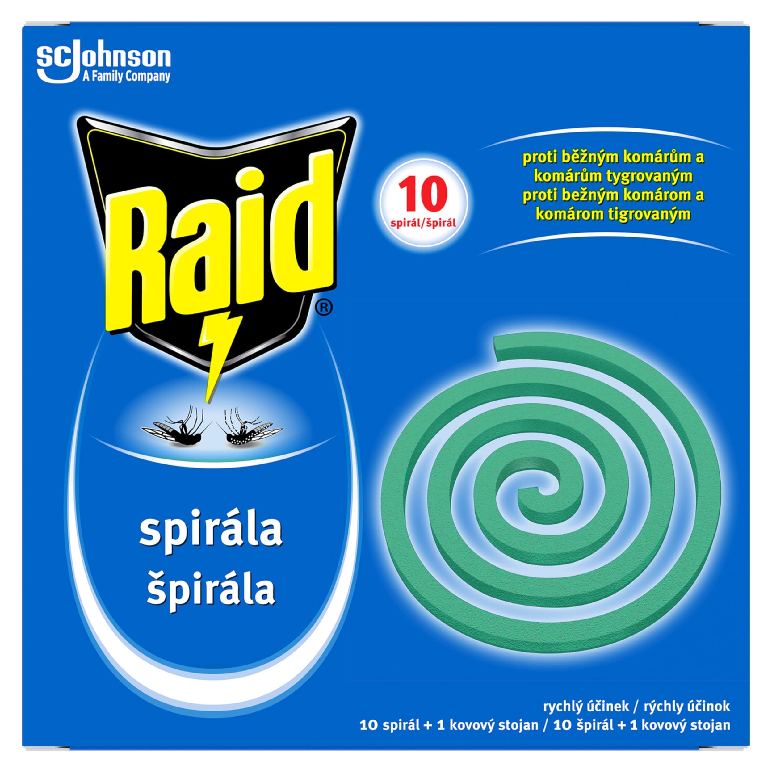 Raid insekticidní spirála proti komárům - 10 ks