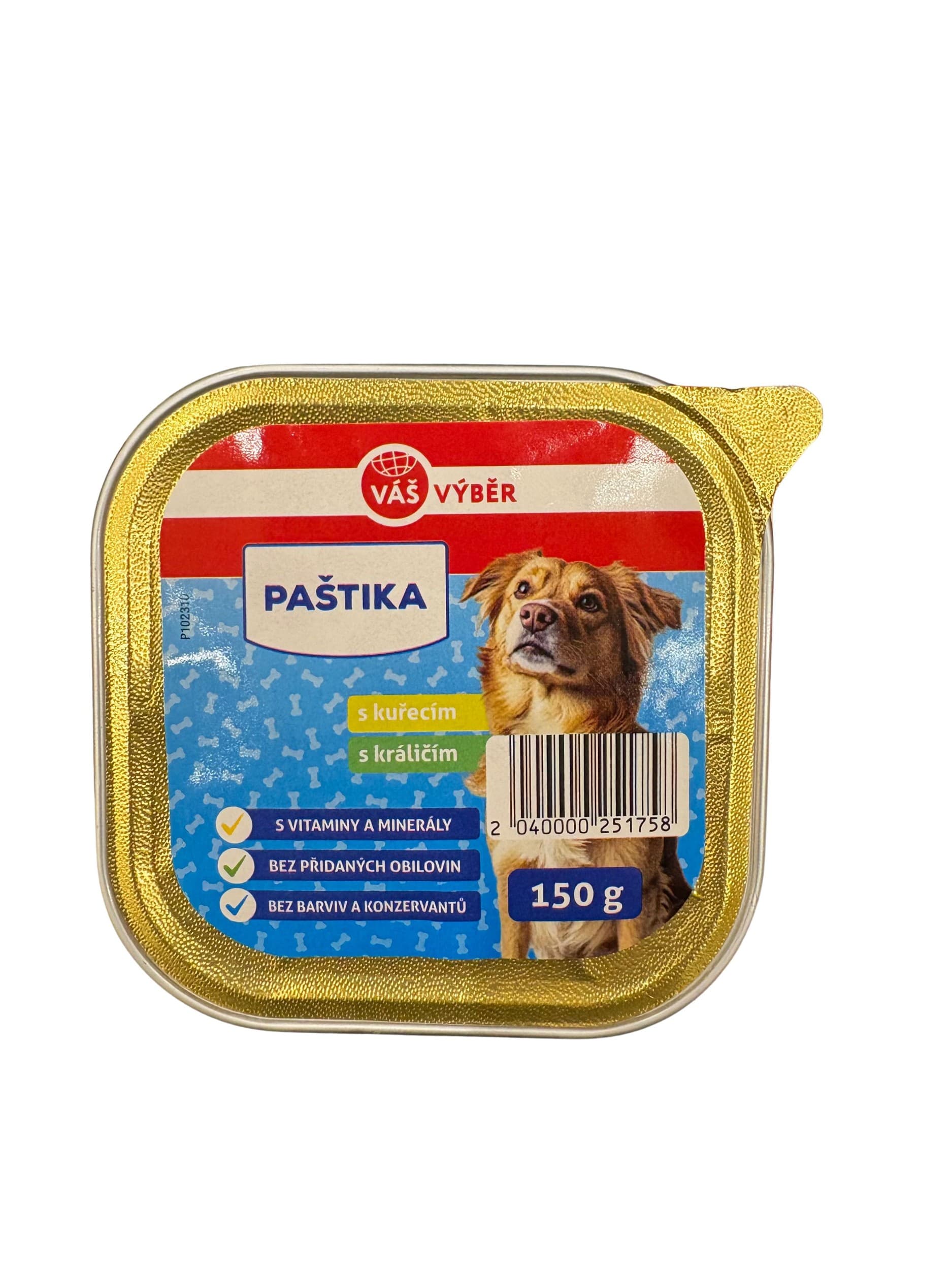 Váš Výběr Paštika s kuřecím & králičím pamlsek pro psy 150 g