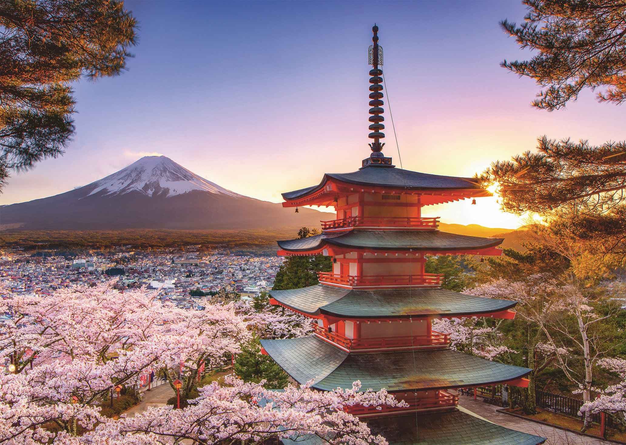 Ravensburger Puzzle 120005827 Rozkvetlé třešně v Japonsku 1000 dílků