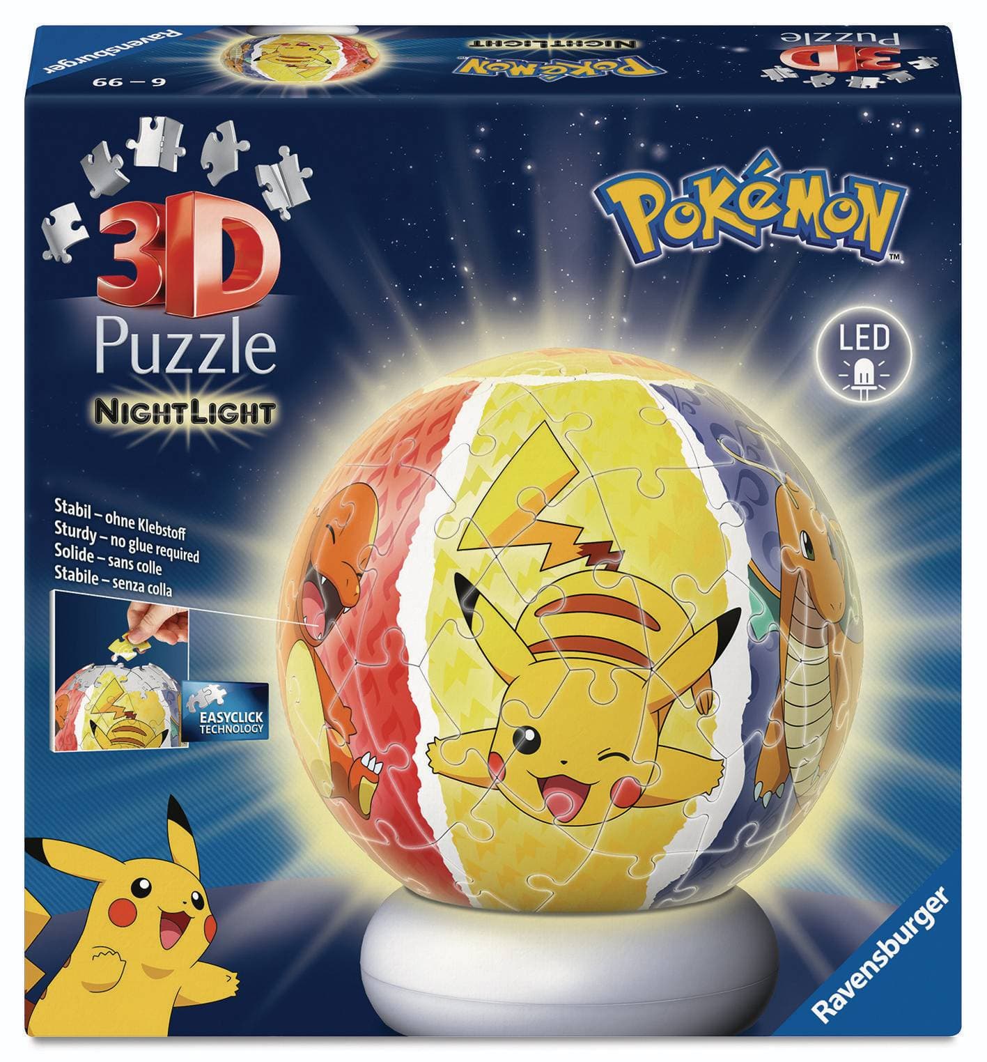 Ravensburger Puzzle 120080534 Puzzle-Ball Pokémon (noční edice)