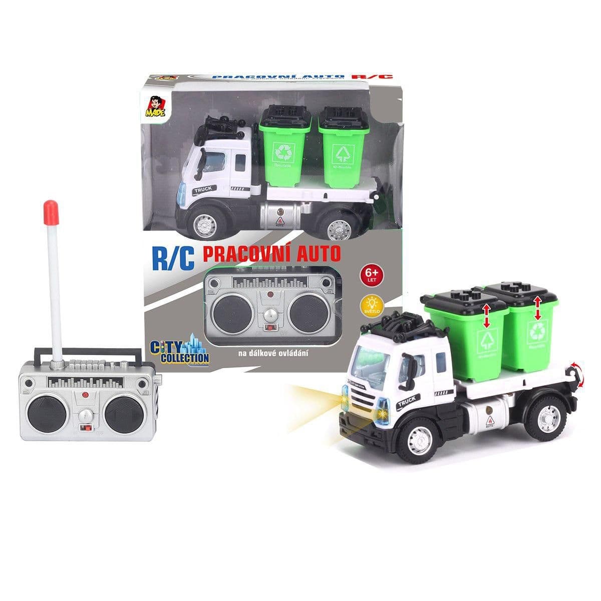 Made City Collection R/C Auto popelářské s kontejnery, na dálkové ovládání