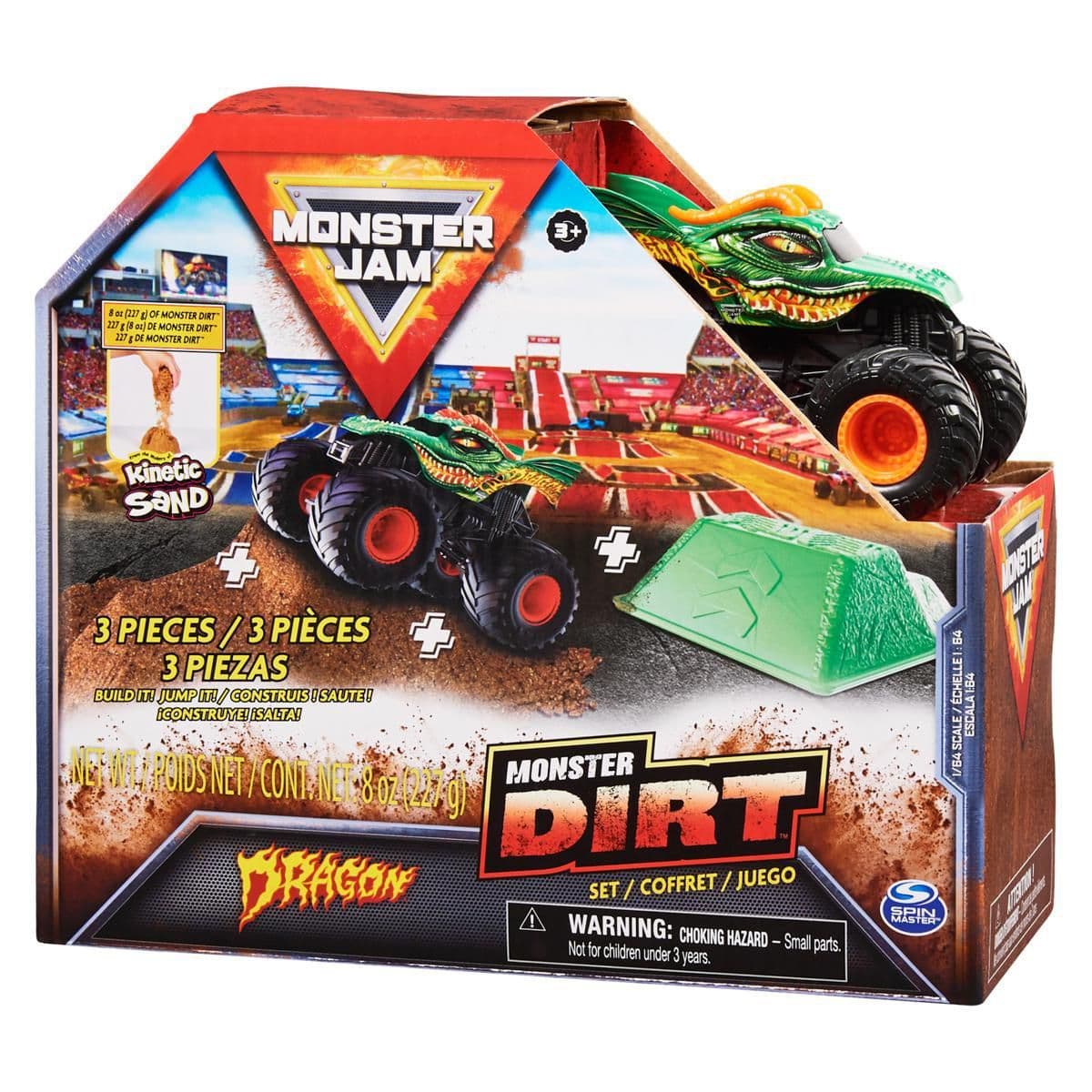 Spin Master MONSTER JAM Monster Truck, Dragon set s doplňky 1:64